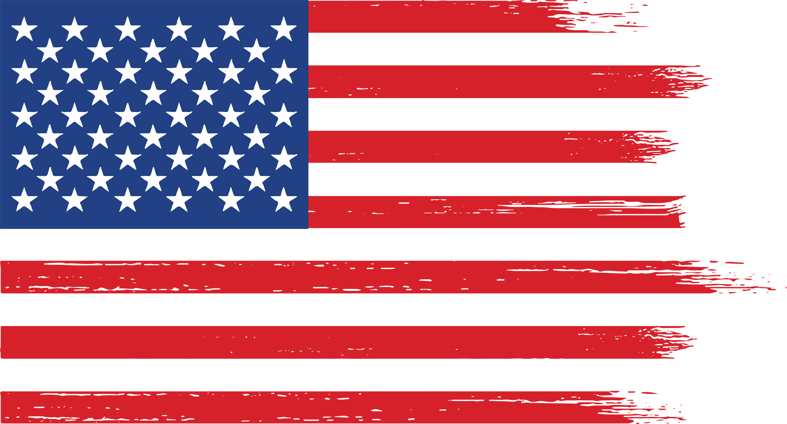 American flag with brush stroke  textured isolated
