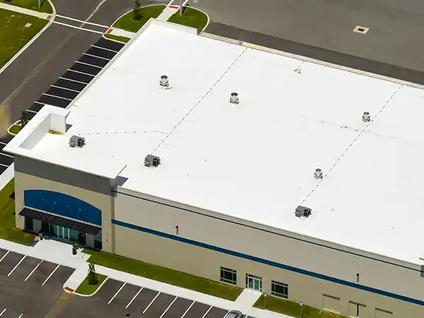 Commercial building flat roof