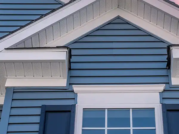 Blue siding on home